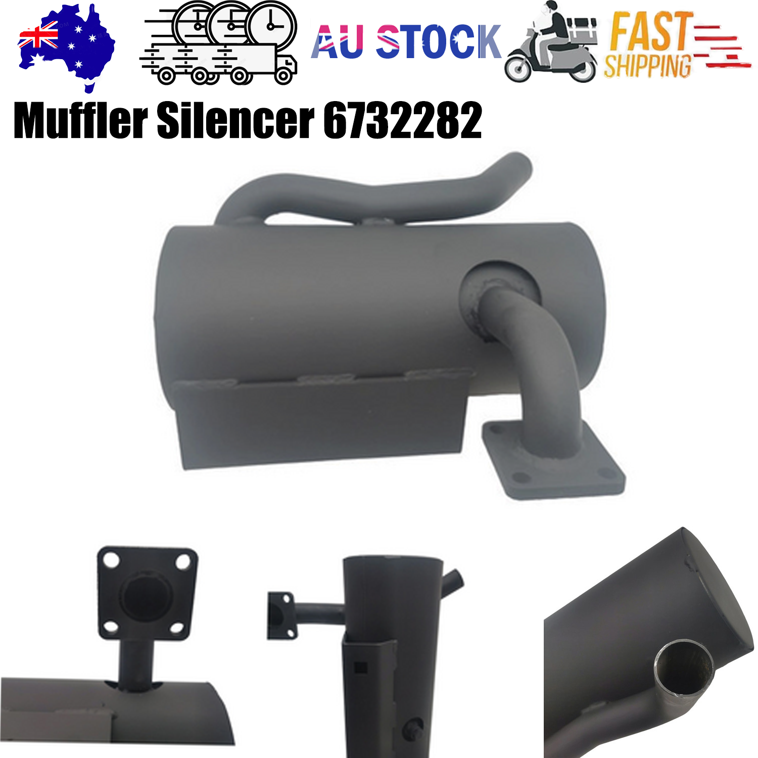 For Bobcat Muffler Exhaust System Pipe Manifold Flange 6732282 463 463C 463F S70 V201-6732282--C