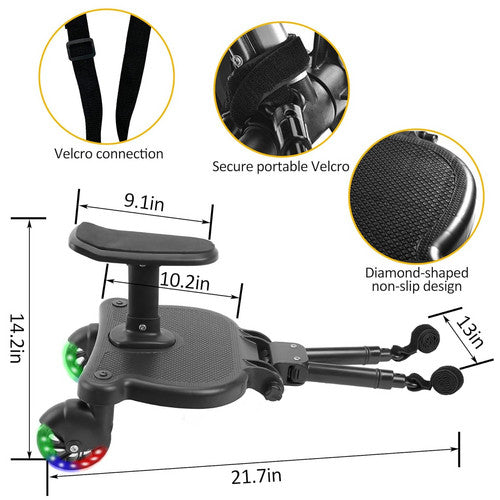 Baby Jogger Glider Board 2 in 1 Kid Stroller Board with Dismountable Seat AU Luminous wheel V201-BABY0001RB8AU