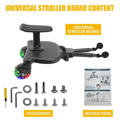 Baby Jogger Glider Board 2 in 1 Kid Stroller Board with Dismountable Seat AU Luminous wheel V201-BABY0001RB8AU