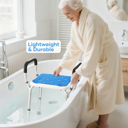 Adjustable Shower Chair Bath Seat Heavy Duty Bathtub Armrests Bench Bathroom V201-BATH0001WH8AU