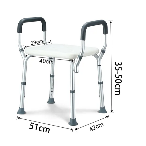 Adjustable Shower Chair Bath Seat Heavy Duty Bathtub Armrests Bench Bathroom V201-BATH0001WH8AU