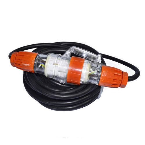 32 Amp 5m 3 Pin Extension Lead Single Phase 250V Rubber Cable Male/Female Plug V201-BAZ3253BL8AU