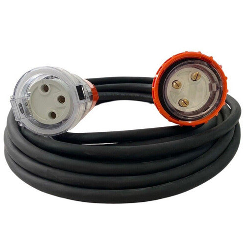 32 Amp 5m 3 Pin Extension Lead Single Phase 250V Rubber Cable Male/Female Plug V201-BAZ3253BL8AU