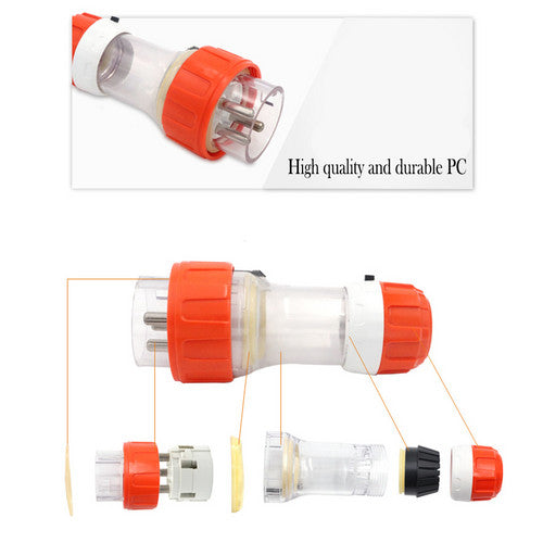 32 Amp 5m 3 Pin Extension Lead Single Phase 250V Rubber Cable Male/Female Plug V201-BAZ3253BL8AU