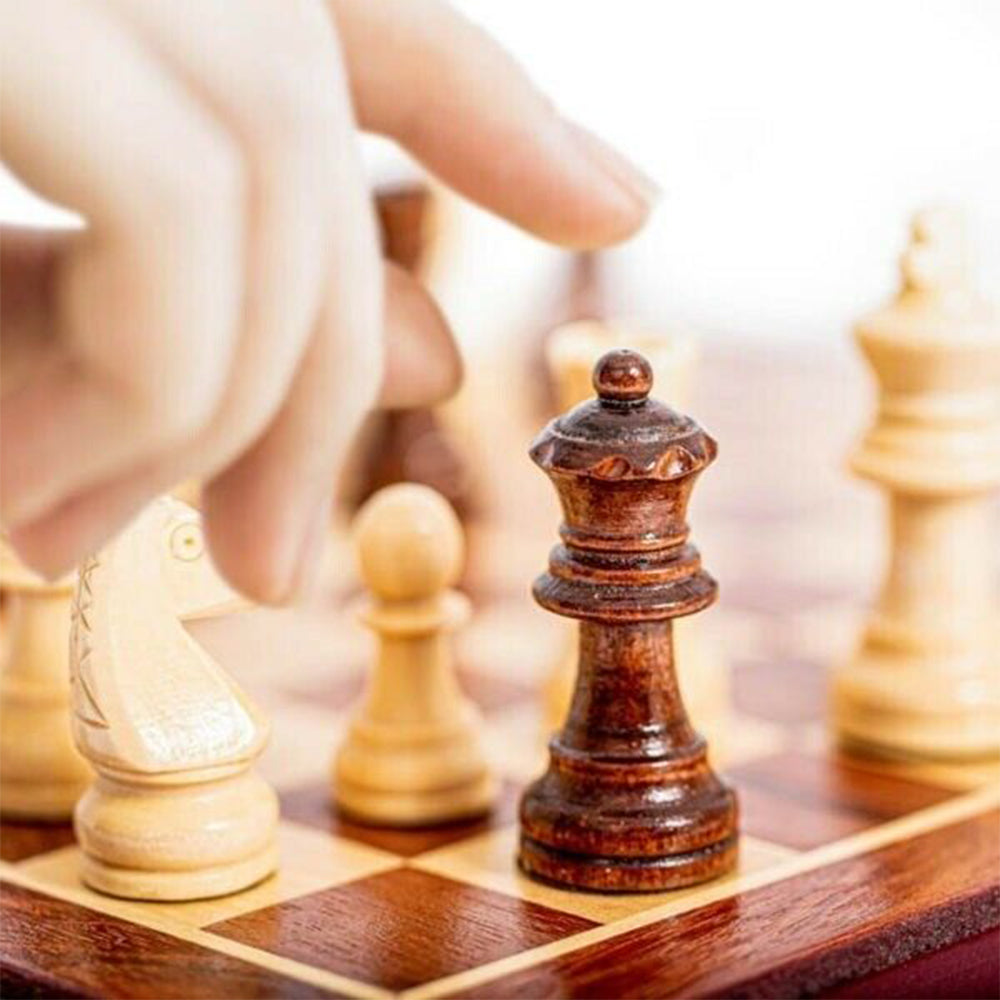 3 IN 1 Wooden Chess Set Folding Chessboard Wood Pieces Draughts Backgammon Toy V201-BBA1225WO8AU