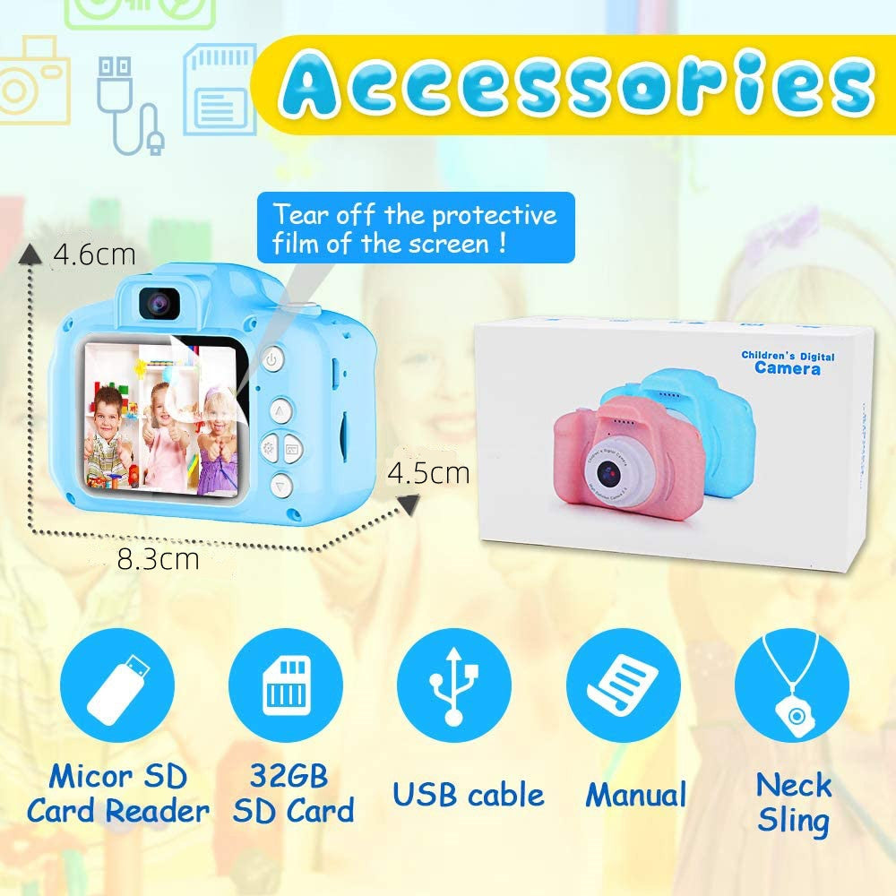 Mini Digital Children Camera Kids Camera 2.0" LCD Toy 32G Card HD V201-BBZ0211DB8AU