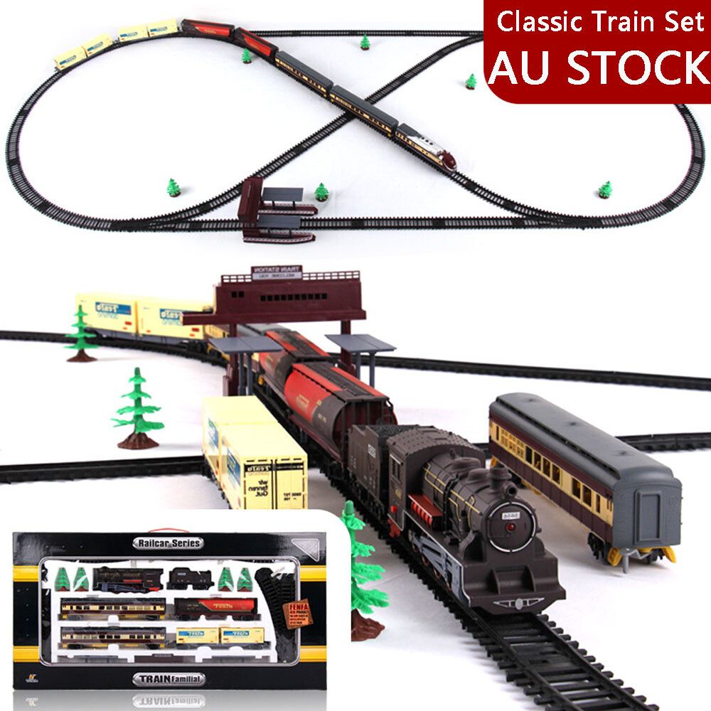 Electric Large Classic Train Set Rail Track Carriages Kids Vehicle Toy Gift V201-BBZ0240BR8AU