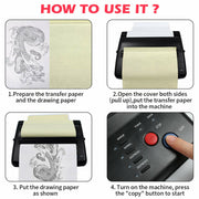 ABS Tattoo Transfer Copier Printer Machine Thermal Stencil Paper Body Art Maker V201-BBZ0616BL8AU