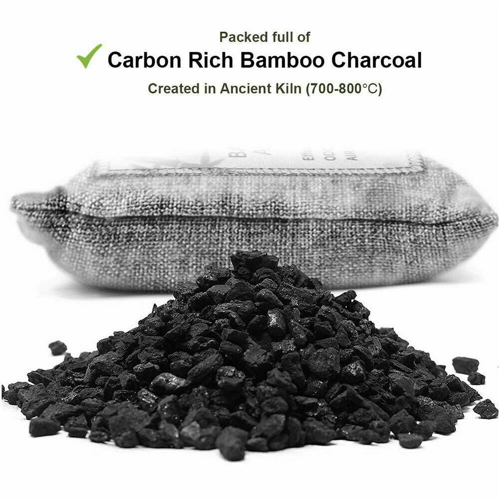 5PCS Air Purifying Bags Activated Bamboo Charcoal Freshener for Car Home Shoes 200g V201-BBZ2021DG8AU