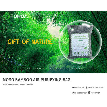 5PCS Air Purifying Bags Activated Bamboo Charcoal Freshener for Car Home Shoes 200g V201-BBZ2021DG8AU