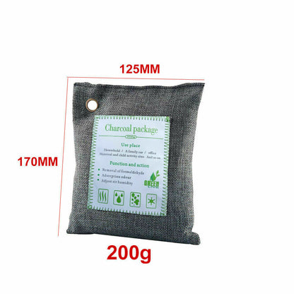 5PCS Air Purifying Bags Activated Bamboo Charcoal Freshener for Car Home Shoes 200g V201-BBZ2021DG8AU
