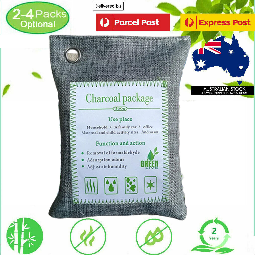 20PCS Air Purifying Bags Activated Bamboo Charcoal Freshener for Car Home Shoes 200g V201-BBZ2021DG8AU4