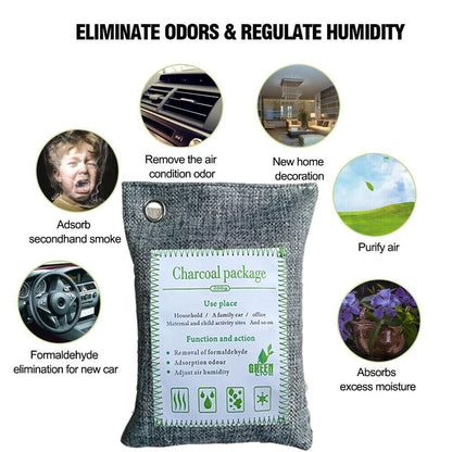 20PCS Air Purifying Bags Activated Bamboo Charcoal Freshener for Car Home Shoes 200g V201-BBZ2021DG8AU4