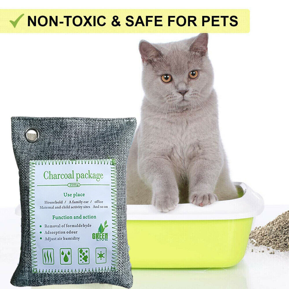 30PCS Air Purifying Bags Activated Bamboo Charcoal Freshener for Car Home Shoes 200g V201-BBZ2021DG8AU6