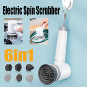 6in1 Electric Spin Scrubber Cordless Rechargeable Cleaning Brush with 6 Head Kit V201-BBZ5655WH8AU