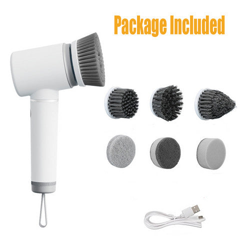 6in1 Electric Spin Scrubber Cordless Rechargeable Cleaning Brush with 6 Head Kit V201-BBZ5655WH8AU