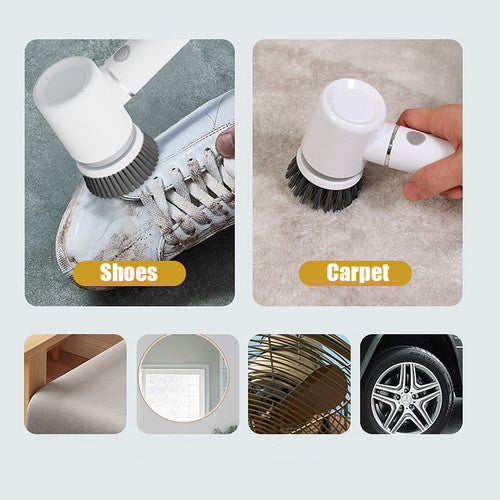 6in1 Electric Spin Scrubber Cordless Rechargeable Cleaning Brush with 6 Head Kit V201-BBZ5655WH8AU