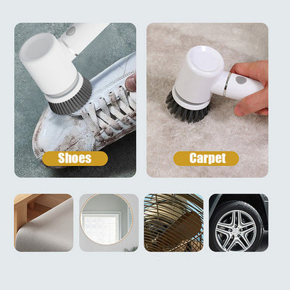 6in1 Electric Spin Scrubber Cordless Rechargeable Cleaning Brush with 6 Head Kit V201-BBZ5655WH8AU