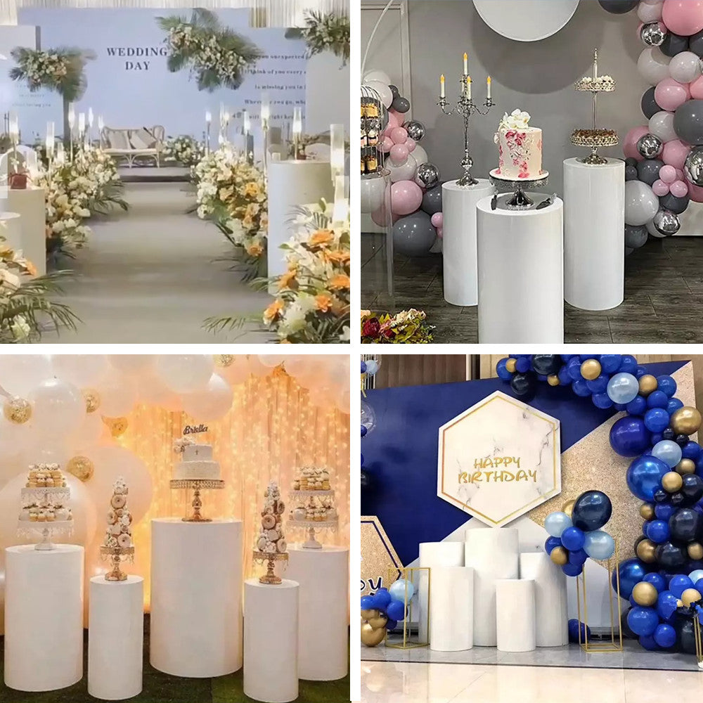 5pcs Metal Round Plinth Cylinder Pedestal Stand Wedding Decoration Cake Flower V201-BCJHDCYL0005