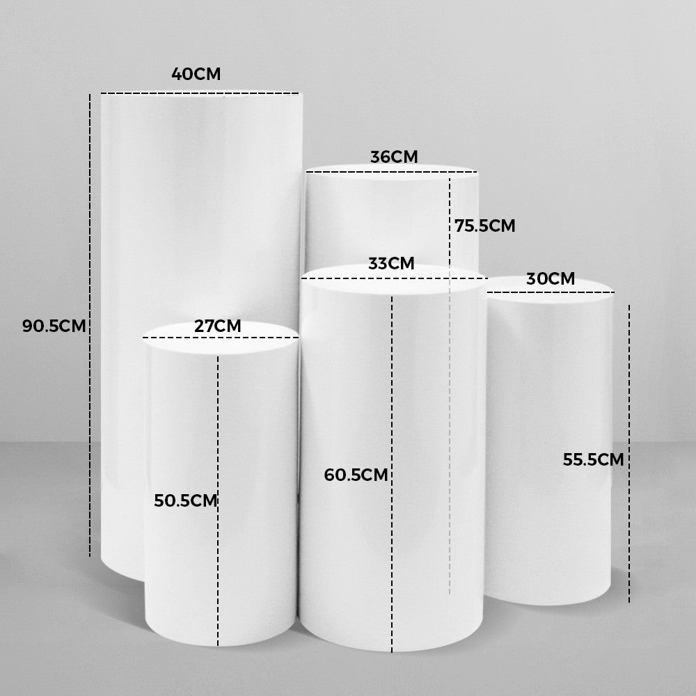 5pcs Metal Round Plinth Cylinder Pedestal Stand Wedding Decoration Cake Flower V201-BCJHDCYL0005