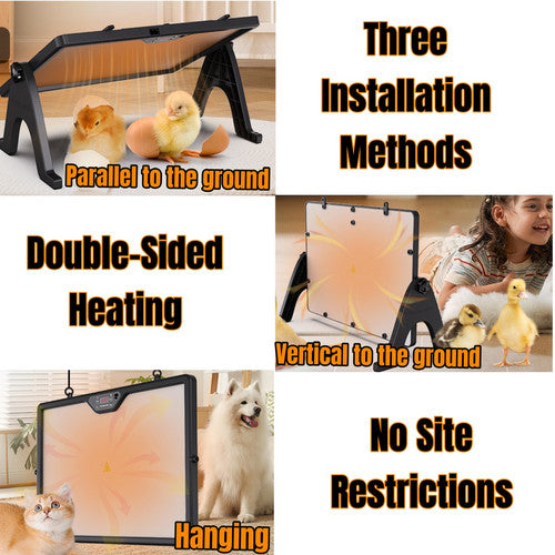 Adjustable Dual-Sided Heating Chicken Brooder Coop Heater Duck Poultry Warmer V201-BCJHDEGG0015