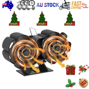 12 Blade Fan Heat Self-Powered Wood Stove Top Burner Fireplace Silent Eco Heater V201-BCJHDFCA0212