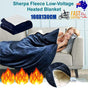 Double-side Flannel Heated Electric Throw Blanket Fast Heating Warm Washable Blue V201-BCJHDFDZ13BU