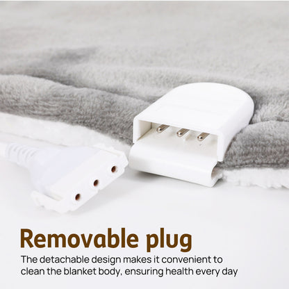 Double-side Flannel Heated Electric Throw Blanket Fast Heating Warm Washable gray V201-BCJHDFDZ13GR