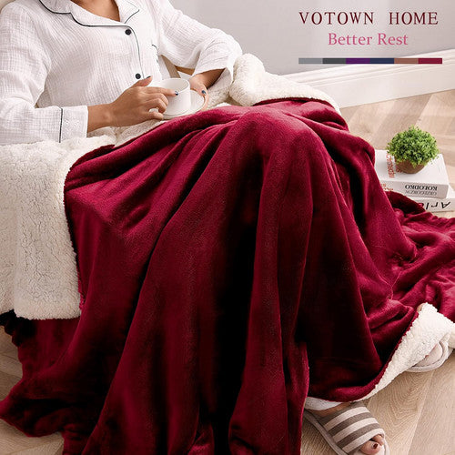 Double-side Flannel Heated Electric Throw Blanket Fast Heating Warm Washable red V201-BCJHDFDZ13RE