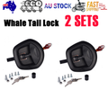 2PCS Black Central Locking T Handle Whale Tail Lock Folding Trailer Ute Canopy V201-BCJHDHBZ139X2