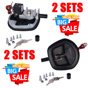 2PCS Black Central Locking T Handle Whale Tail Lock Folding Trailer Ute Canopy V201-BCJHDHBZ139X2