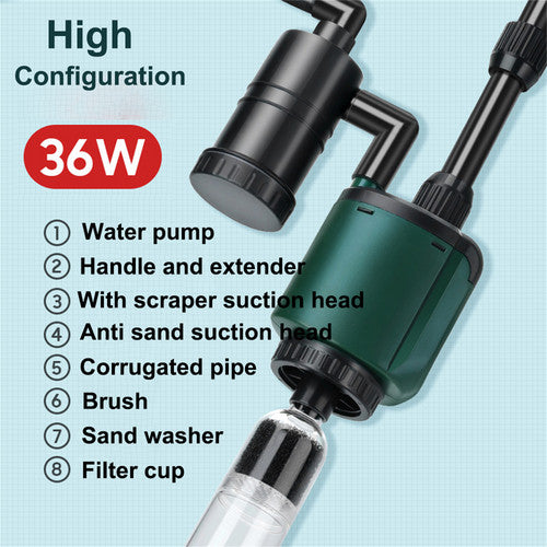 36W aquarium sand washer with plug adapter & 15W 66LED RGBW aluminum shell bracket light 40CM/28-key control V201-BCJHDHLYG218