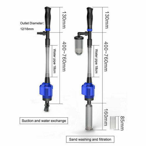 Aquarium cleaner 20W 1000L/H &15W/ 66LED RGBW aluminum shell bracket light 40CM/28-button control V201-BCJHDHLYG318