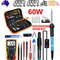 60W Soldering Iron Kit Welding Solder Station Wire Desoldering Pump Multimeter V201-BCZ0060008AU