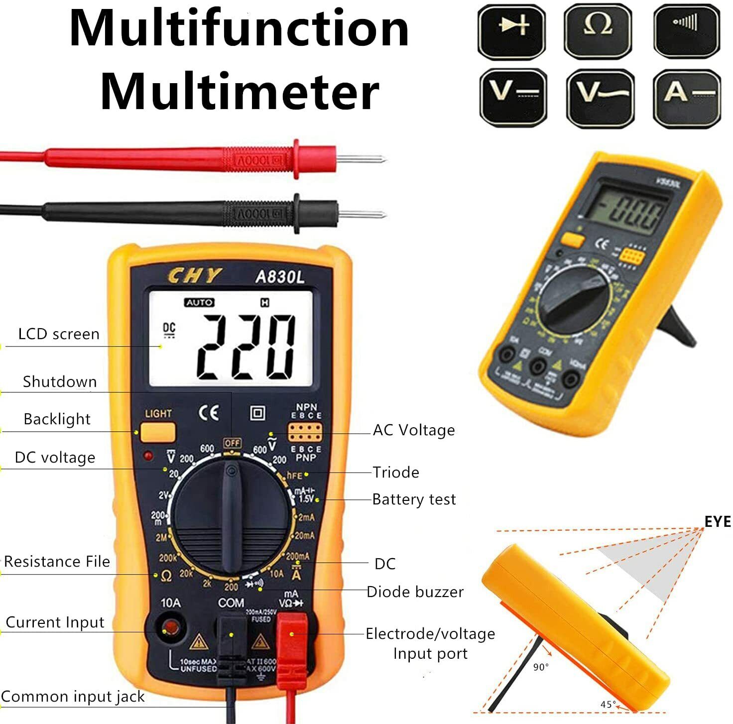 60W Soldering Iron Kit Welding Solder Station Wire Desoldering Pump Multimeter V201-BCZ0060008AU