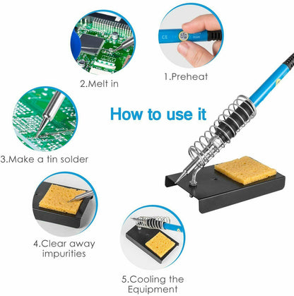60W Soldering Iron Kit Welding Solder Station Wire Desoldering Pump Multimeter V201-BCZ0060008AU
