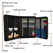 72pcs Professional Drawing Artist Kit Set Pencils and Sketch Charcoal Art Tools V201-BCZ0072BL8AU
