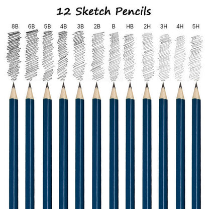 72pcs Professional Drawing Artist Kit Set Pencils and Sketch Charcoal Art Tools V201-BCZ0072BL8AU