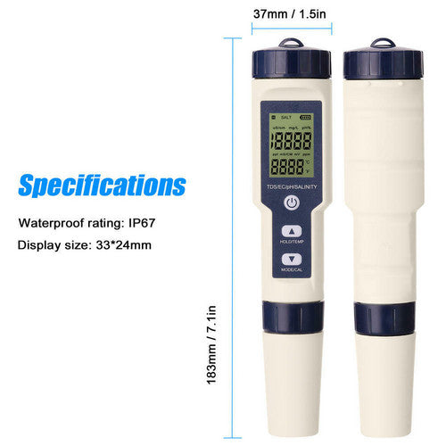 Set 7 In 1 and 5 in 1 PH Meter TDS/EC/Salt/Temp Water Quality Monitor Tester Pen V201-BCZ1110X2