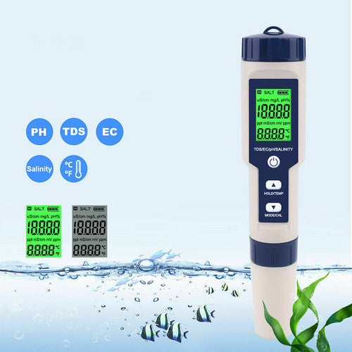 Set 7 In 1 and 5 in 1 PH Meter TDS/EC/Salt/Temp Water Quality Monitor Tester Pen V201-BCZ1110X2