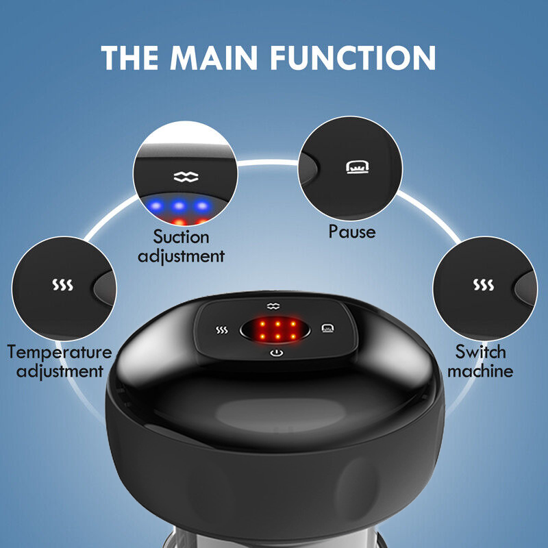 6 Levels Electric Cupping Therapy Massager Adjustable Portable Rechargeable V201-BGQ0001BL8AU
