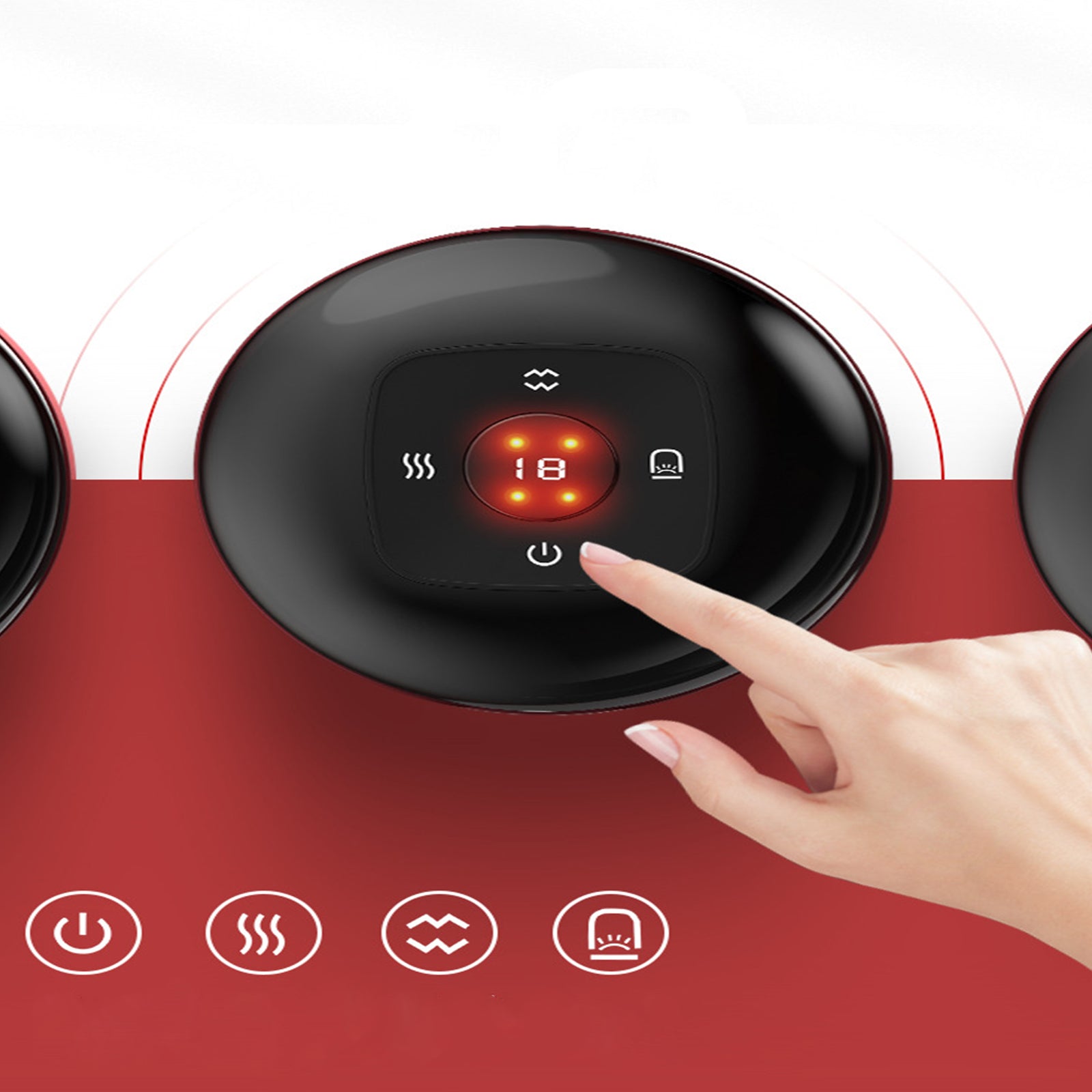 12 levels Electric Cupping Therapy Smart Scraping Massager Red Light Heating Body Slimming Red V201-BGQ0002RE8AU