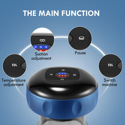 12 levels Electric Cupping Therapy Smart Scraping Massager Red Light Heating Body Slimming Blue V201-BGQ0004DB8AU