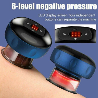 12 levels Electric Cupping Therapy Smart Scraping Massager Red Light Heating Body Slimming Blue V201-BGQ0004DB8AU