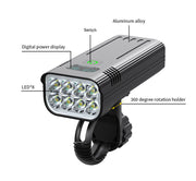 Waterproof Bike Light Set with Digital Battery Display Aluminum Alloy 360 degrees Mount V201-BIK0008BL8AU