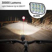 Waterproof Bike Light Set with Digital Battery Display Aluminum Alloy 360 degrees Mount V201-BIK0008BL8AU