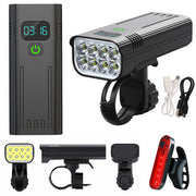 Waterproof Bike Light Set with Digital Battery Display Aluminum Alloy 360 degrees Mount V201-BIK0008BL8AU