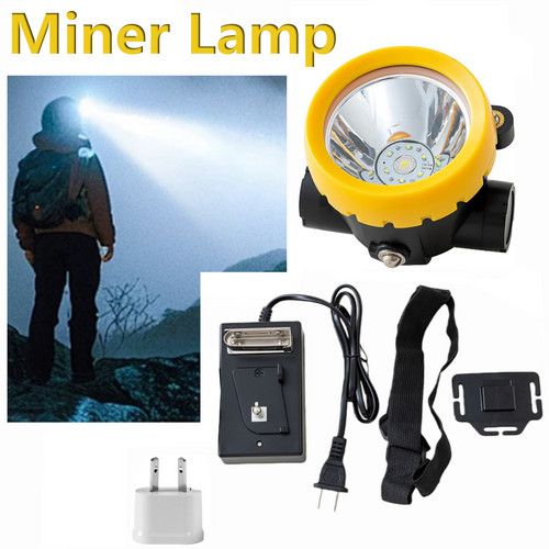 LED Miner Headlight 3000 LUX High Bright Waterproof Hard Hat Lamp Rechargeable V201-BK2000YL8AU