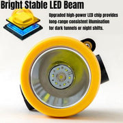 LED Miner Headlight 3000 LUX High Bright Waterproof Hard Hat Lamp Rechargeable V201-BK2000YL8AU