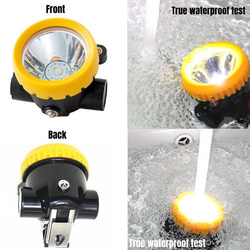 LED Miner Headlight 3000 LUX High Bright Waterproof Hard Hat Lamp Rechargeable V201-BK2000YL8AU